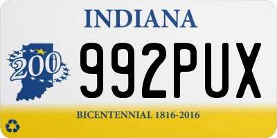 IN license plate 992PUX