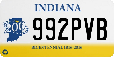 IN license plate 992PVB