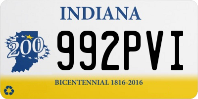 IN license plate 992PVI