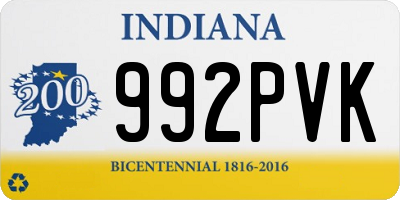 IN license plate 992PVK