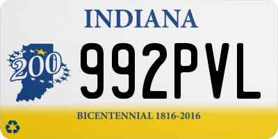 IN license plate 992PVL