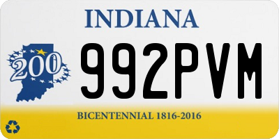 IN license plate 992PVM