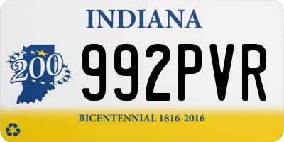 IN license plate 992PVR