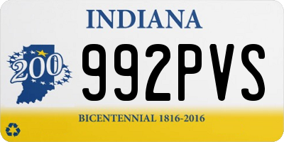 IN license plate 992PVS