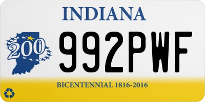 IN license plate 992PWF