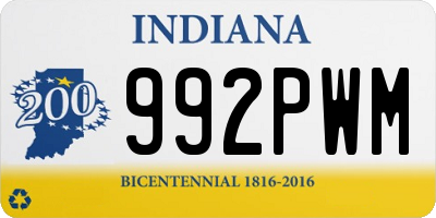 IN license plate 992PWM