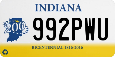IN license plate 992PWU