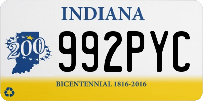 IN license plate 992PYC