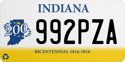 IN license plate 992PZA