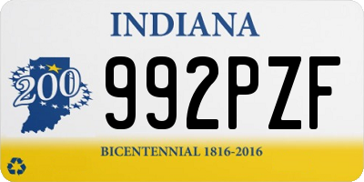 IN license plate 992PZF