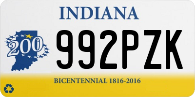 IN license plate 992PZK