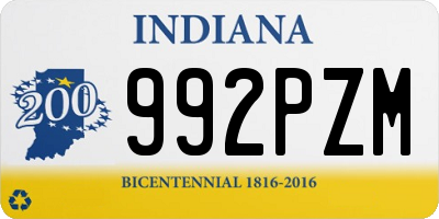 IN license plate 992PZM