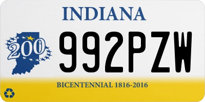 IN license plate 992PZW