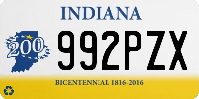 IN license plate 992PZX