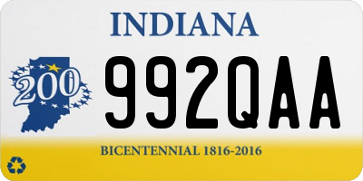 IN license plate 992QAA