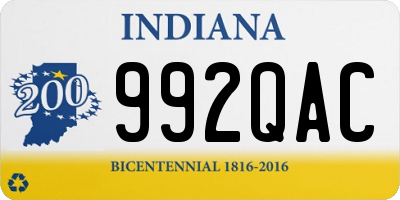 IN license plate 992QAC