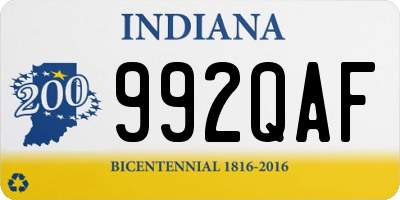 IN license plate 992QAF