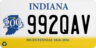 IN license plate 992QAV