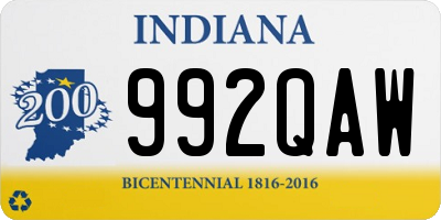 IN license plate 992QAW