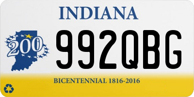 IN license plate 992QBG