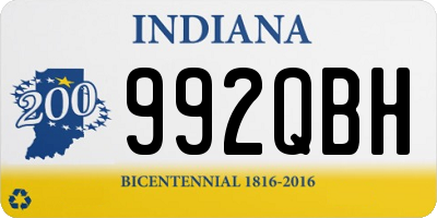 IN license plate 992QBH