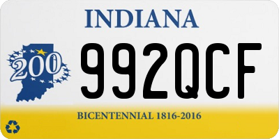 IN license plate 992QCF