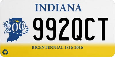 IN license plate 992QCT