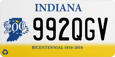 IN license plate 992QGV