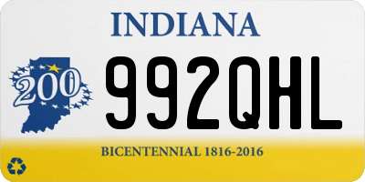 IN license plate 992QHL