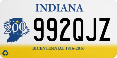 IN license plate 992QJZ