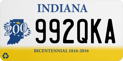 IN license plate 992QKA