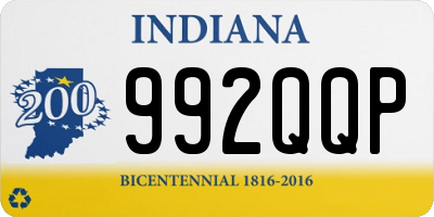 IN license plate 992QQP