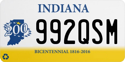 IN license plate 992QSM