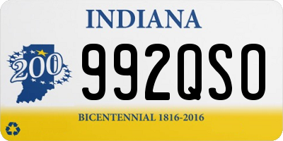 IN license plate 992QSO