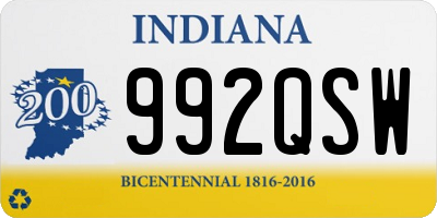 IN license plate 992QSW