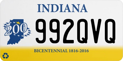 IN license plate 992QVQ