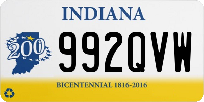 IN license plate 992QVW