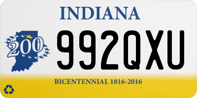 IN license plate 992QXU