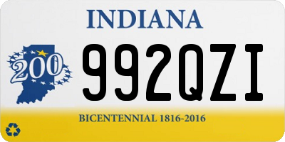 IN license plate 992QZI