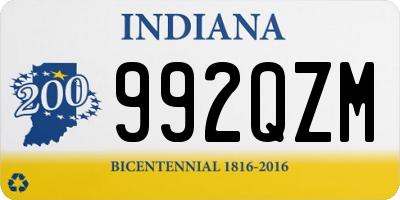 IN license plate 992QZM