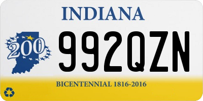 IN license plate 992QZN