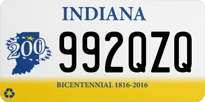 IN license plate 992QZQ