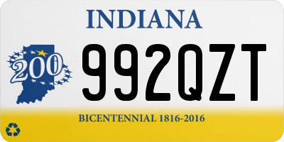 IN license plate 992QZT