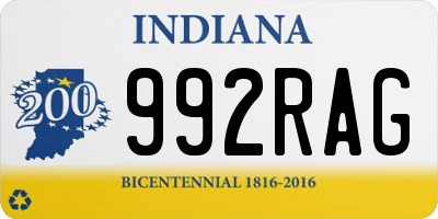 IN license plate 992RAG