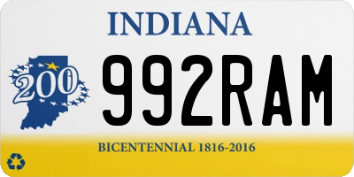 IN license plate 992RAM