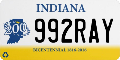 IN license plate 992RAY