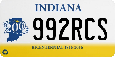 IN license plate 992RCS