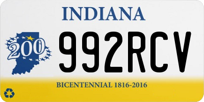 IN license plate 992RCV