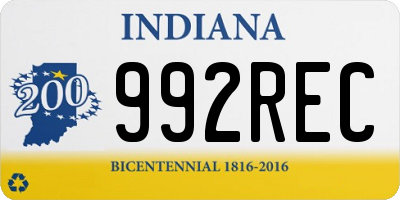 IN license plate 992REC