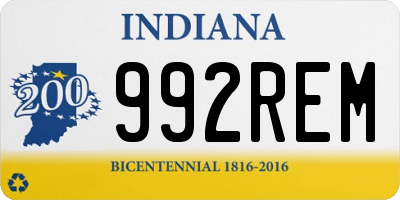 IN license plate 992REM